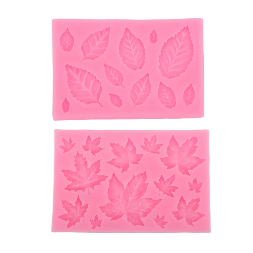 Fondant Molds Pink Leaf Maple Leaves Shape Easy Cleaning Flexible Washable Dishwasher Safe Silicone Mold for DIY