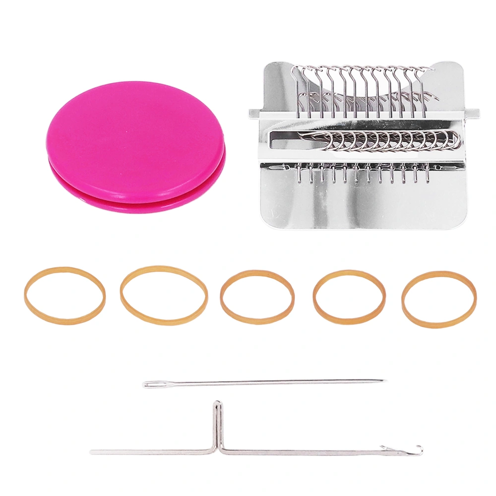 Mini Knitting Machine Rose Red 12 Needles Simple Operation Mini Loom Machine Hand Knitting Machine for Home