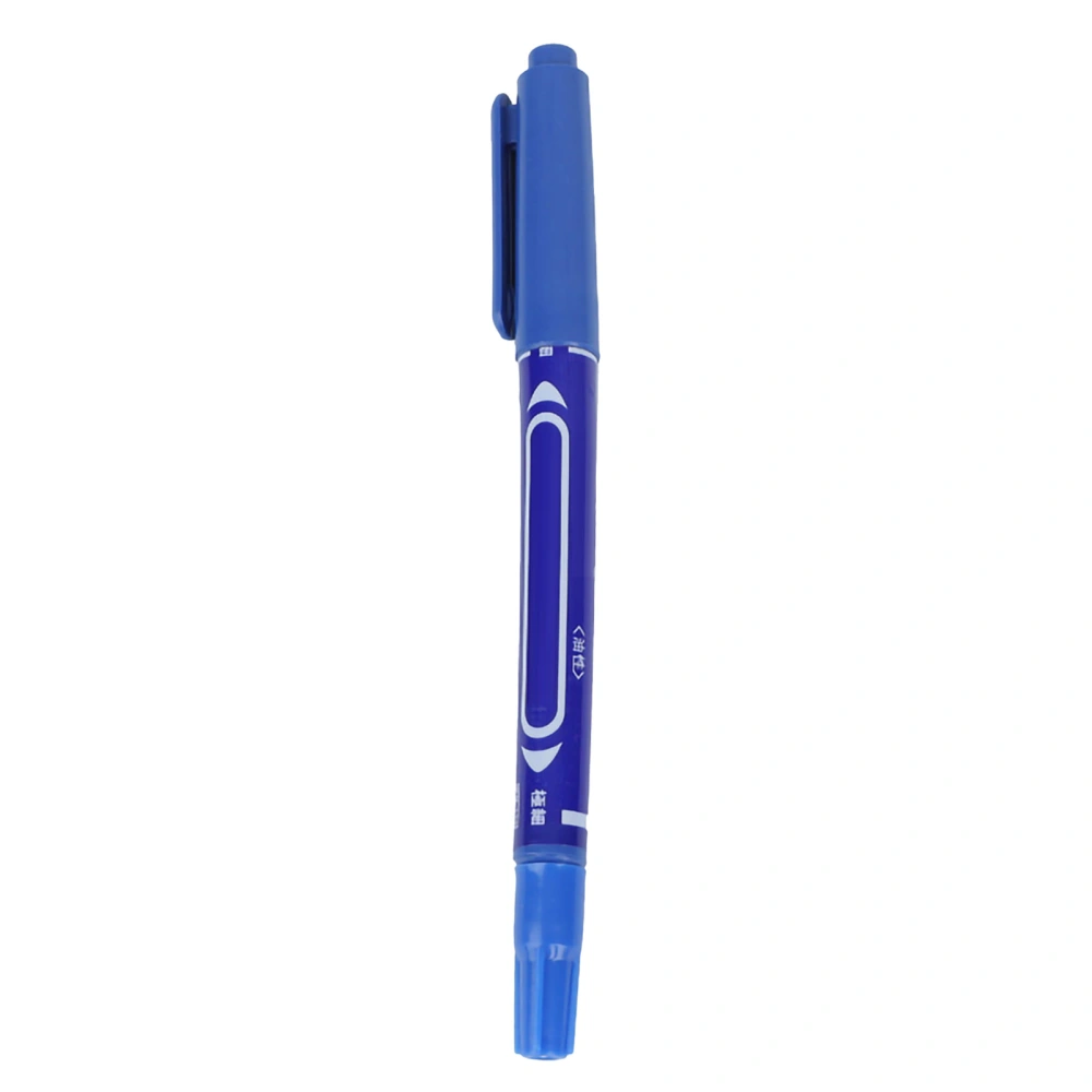 Marker Pens Waterproof Quick Dry Vibrant Color Small Oil Based Double Tip Marker Pens for Writing Drawing Marking Graffiti Blue