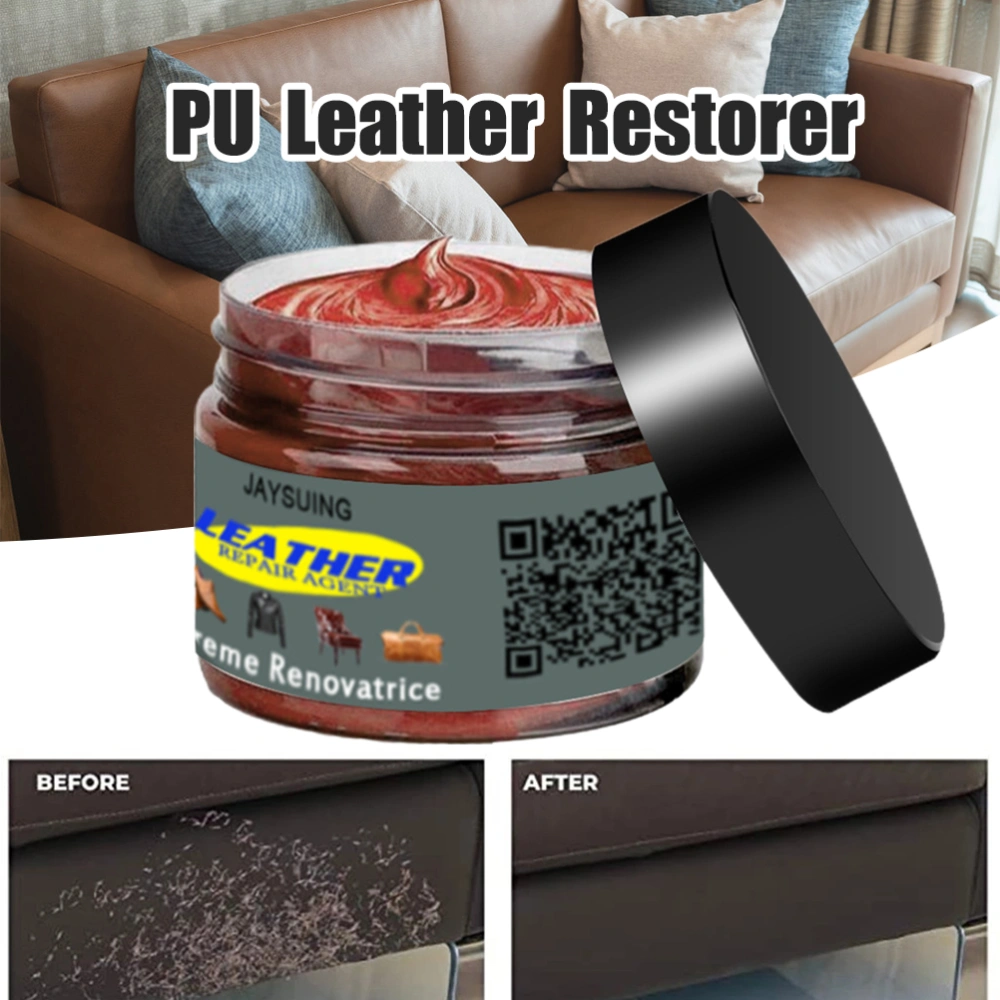 PU Leather Restorer Fill Clearance Multipurpose Leather Recoloring Balm for Couches Car Seats Clothing Shoes Brown