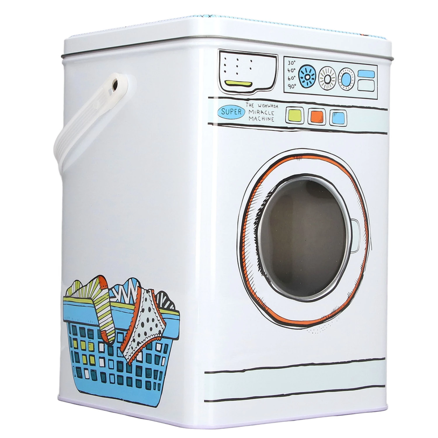 Powdered Laundry Detergent Container with Lid Large Capacity Washing Machine Modeling with Perspective Window for Storage