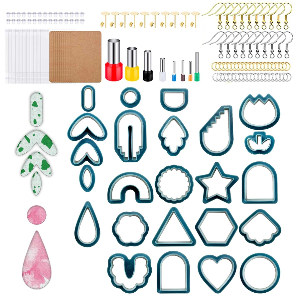 142 Pcs Polymer Clay Cutters Set Clay Earring Cutters with Earrings Accessories for Polymer Clay Jewelry Making