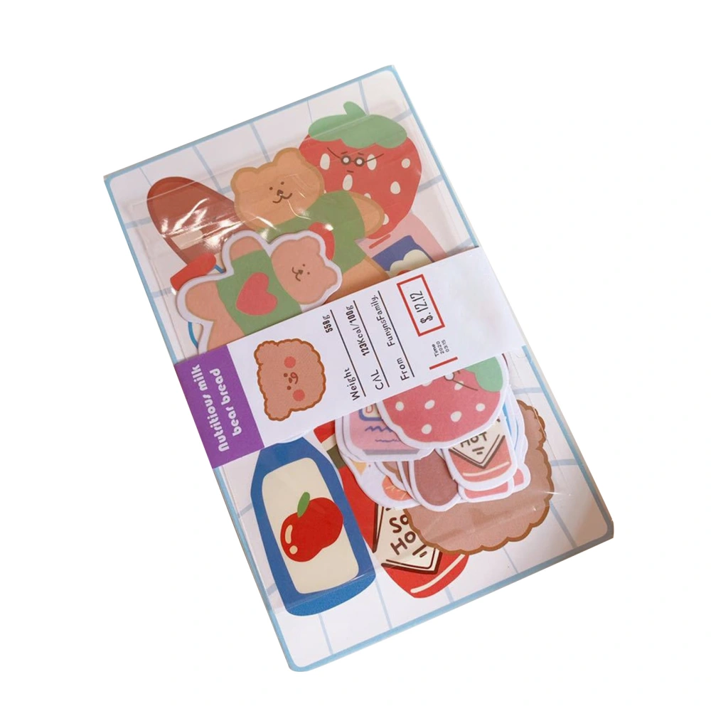 Funny Stickers Ins Cartoon Style Safe Cute Transparent Wide Application Cute Stickers for Phone Bottle Book Milk Bread