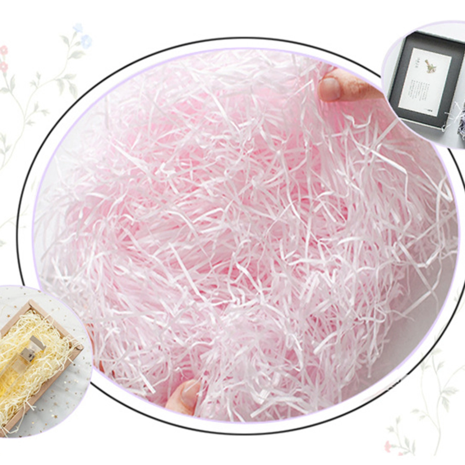Paper Shred Filler Exquisite Bright Colors Odorless Raffia Filler Gift Packaging Stuffer for Gift Box Decoration Light Pink 30g
