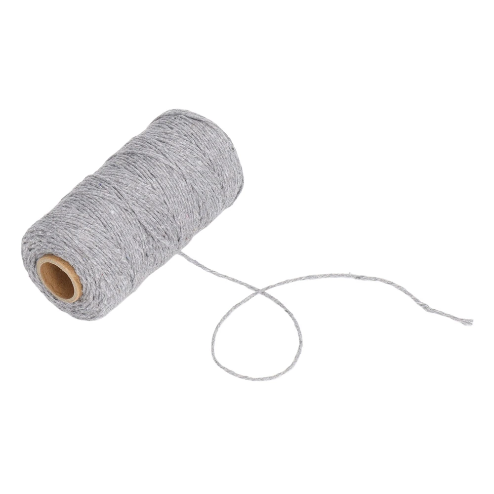 Macrame Cord 2mm Soft Thick Odorless Recycled Cotton Macrame Rope for DIY Tassel Crafts Gardening Home Decoration Gray