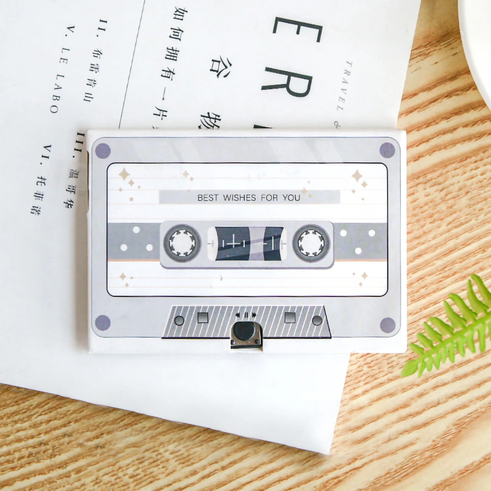 Cassette Tape Retro Style Continuous Play Voice Recording Easy Operation Blank Cassette Tape for Party Birthday Creamy White