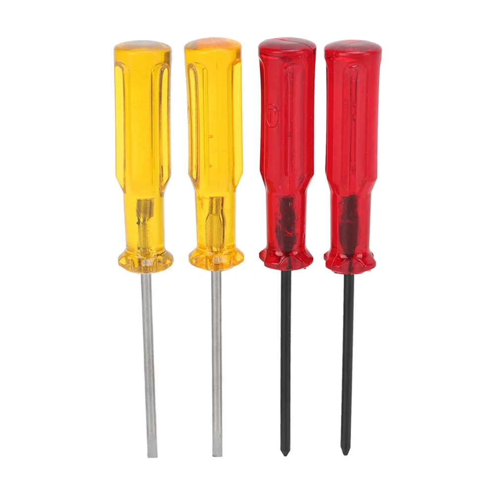 Screwdriver Set Durable 2 Straight 2 Cross Screw Driver Plastic Steel High Hardness Wide Application Craft Screwdriver