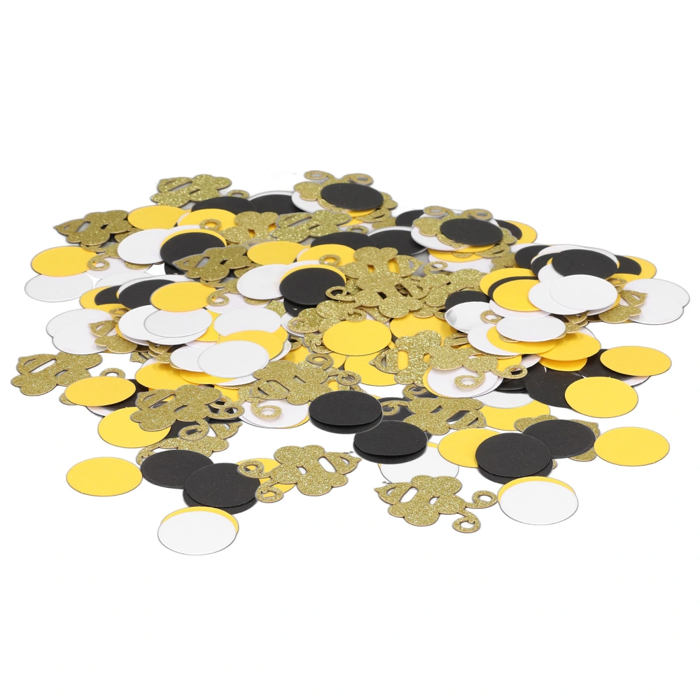 300 Pcs Bee Confetti Gold Glitter Round Confetti Bee Themed Party Baby Shower Birthday Table Party Decorations