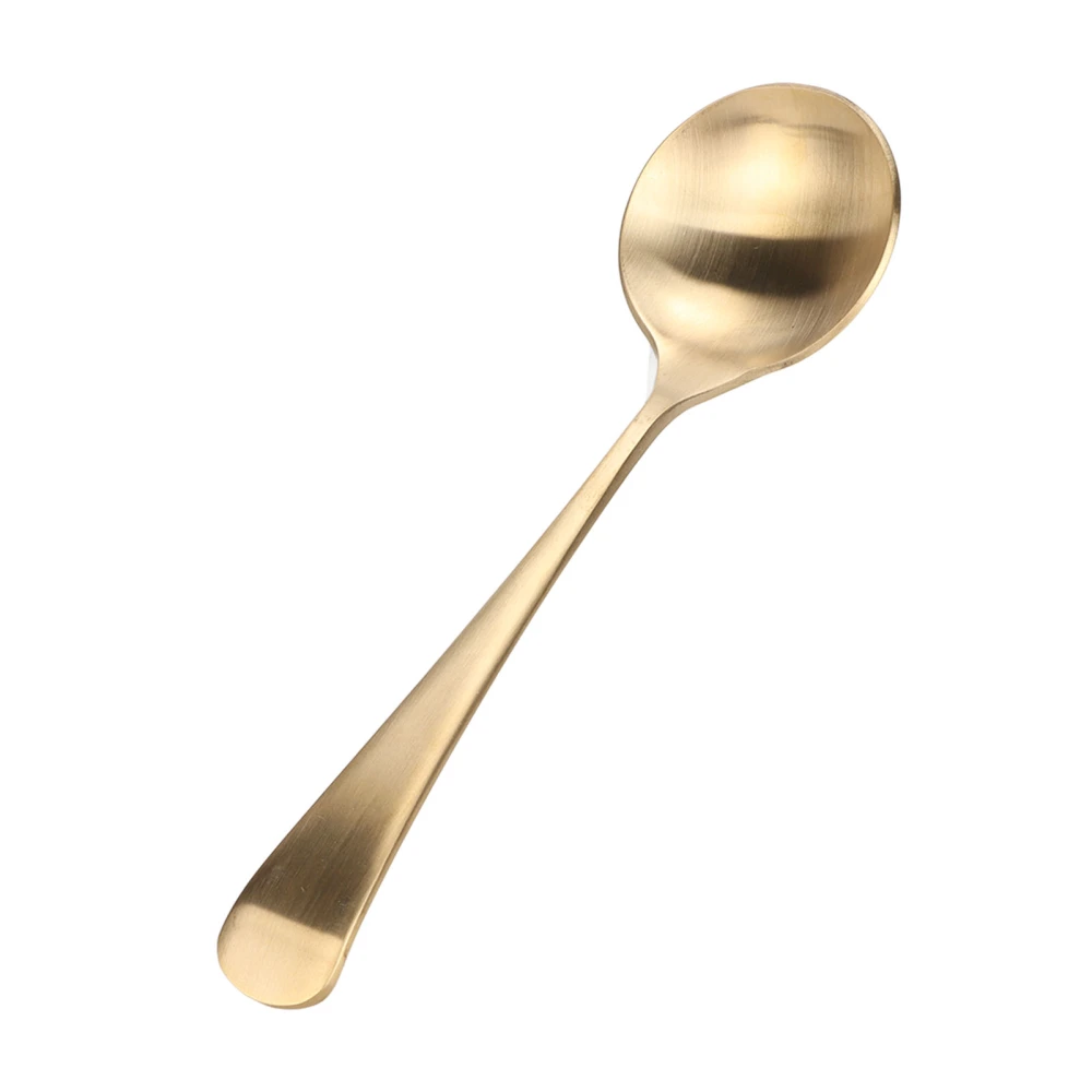 Thickened Gold Spoon Corrosion Resistance Heat Resistant Elegant Simple Round Spoons for Home Office Travelling