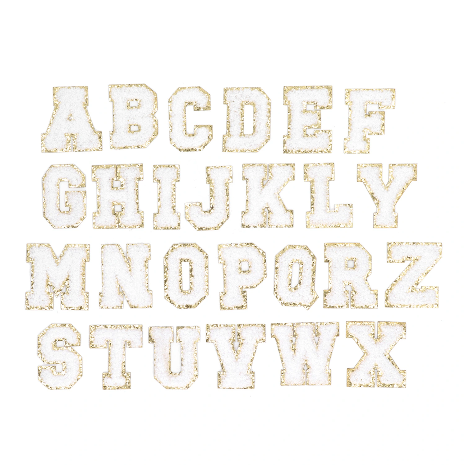 26 Pcs Letter Patches A to Z White Letter Patches DIY Personalized Decorative Repairing Embroidered Sewing Patches