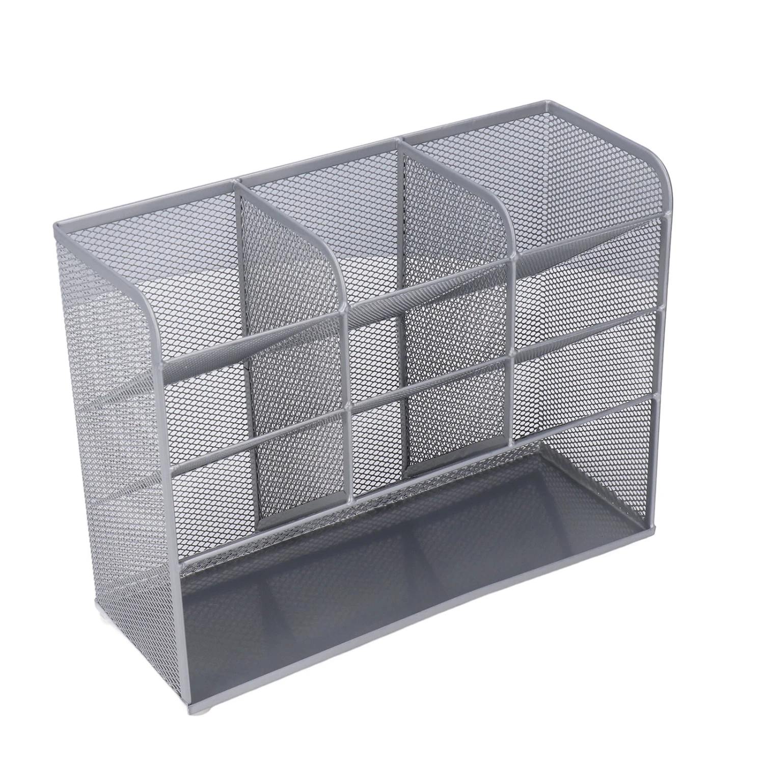 Desk Mesh Pen Organizers 9 Grids Large Storage Space 45° Tilt Design Multi Functional Pencil Holder for Office Home Desk