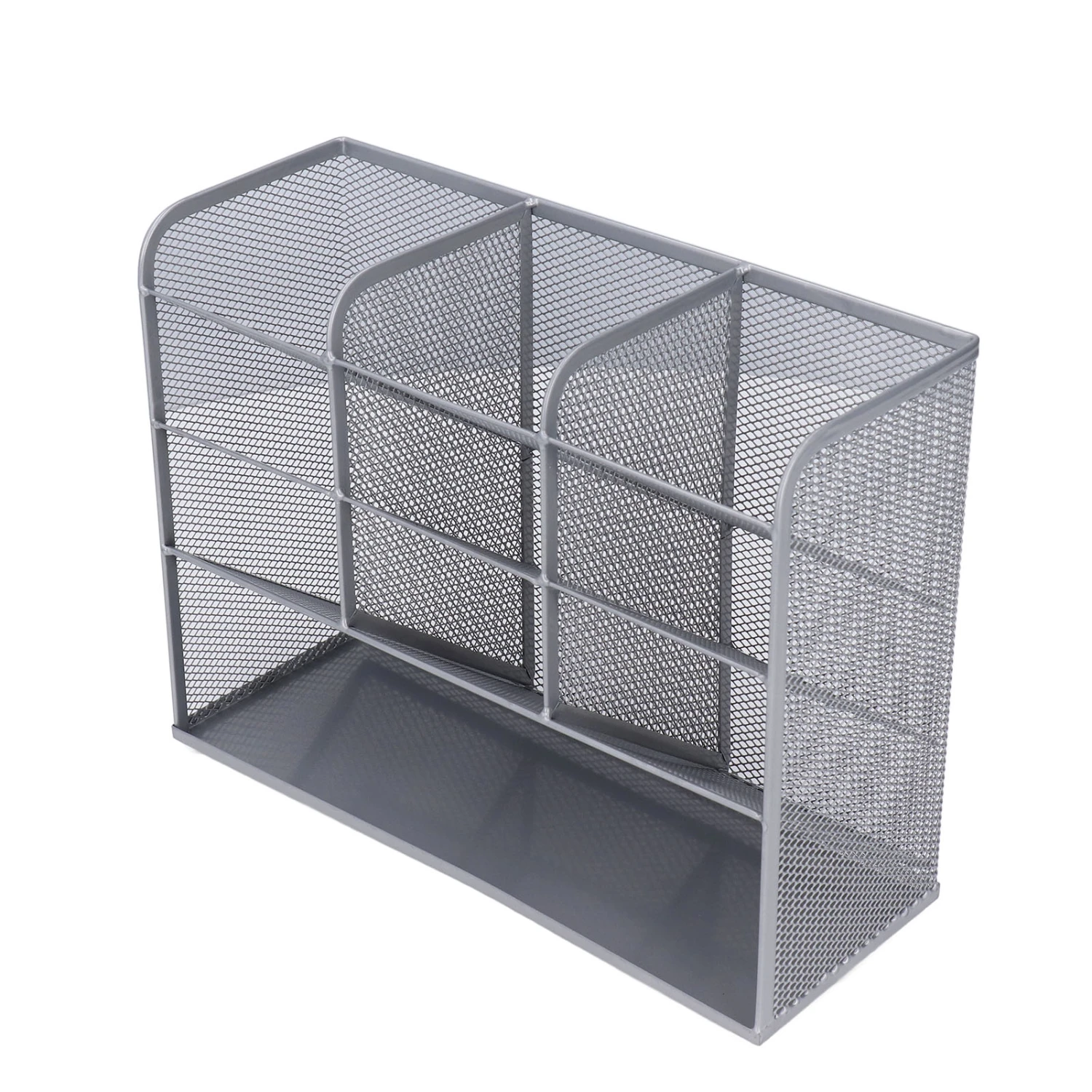 Desk Mesh Pen Organizers 9 Grids Large Storage Space 45° Tilt Design Multi Functional Pencil Holder for Office Home Desk