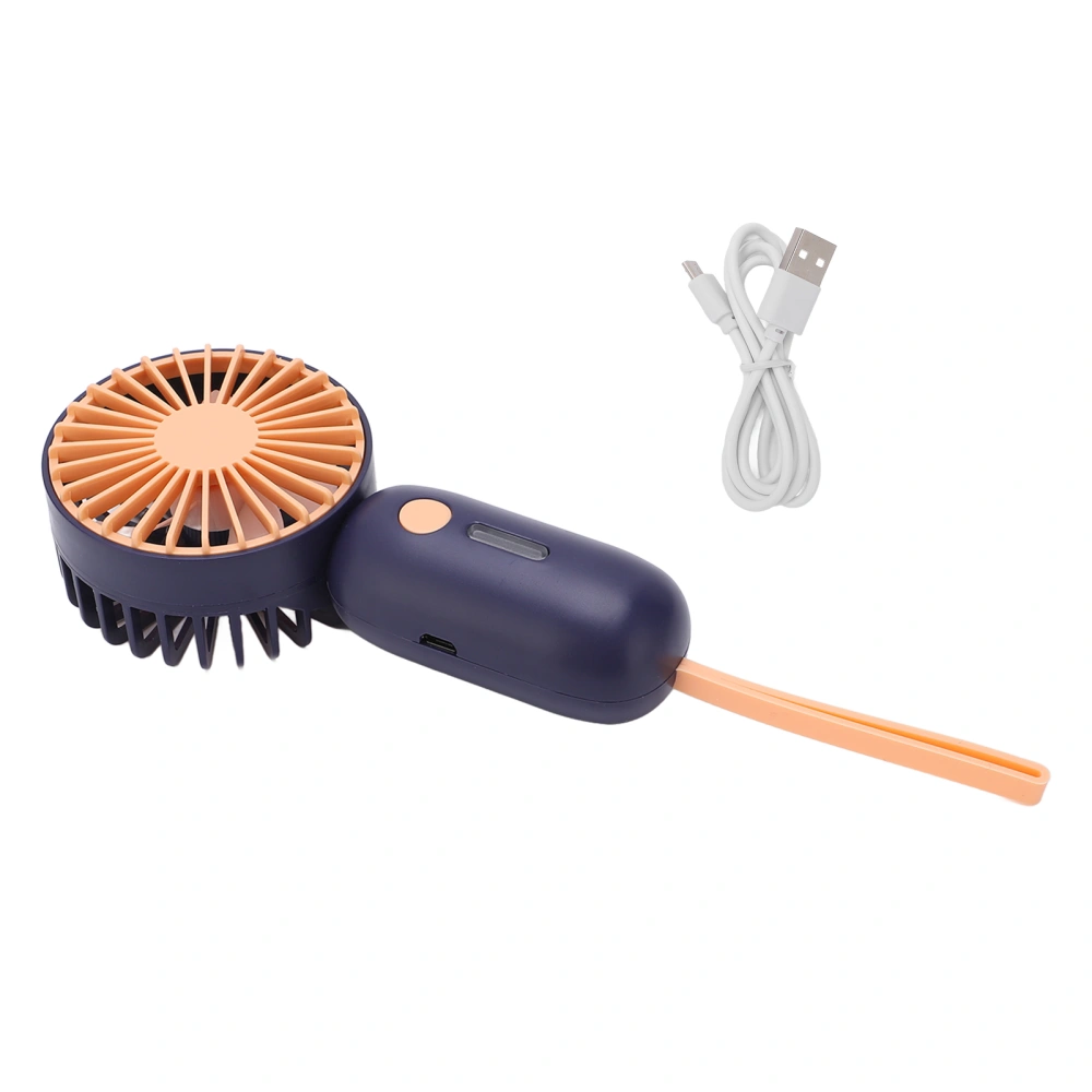 Handheld Fan Battery Powered Portable USB Charging Small Mute Pocket Fan with Lanyard for Kids Women for Outdoor Travel