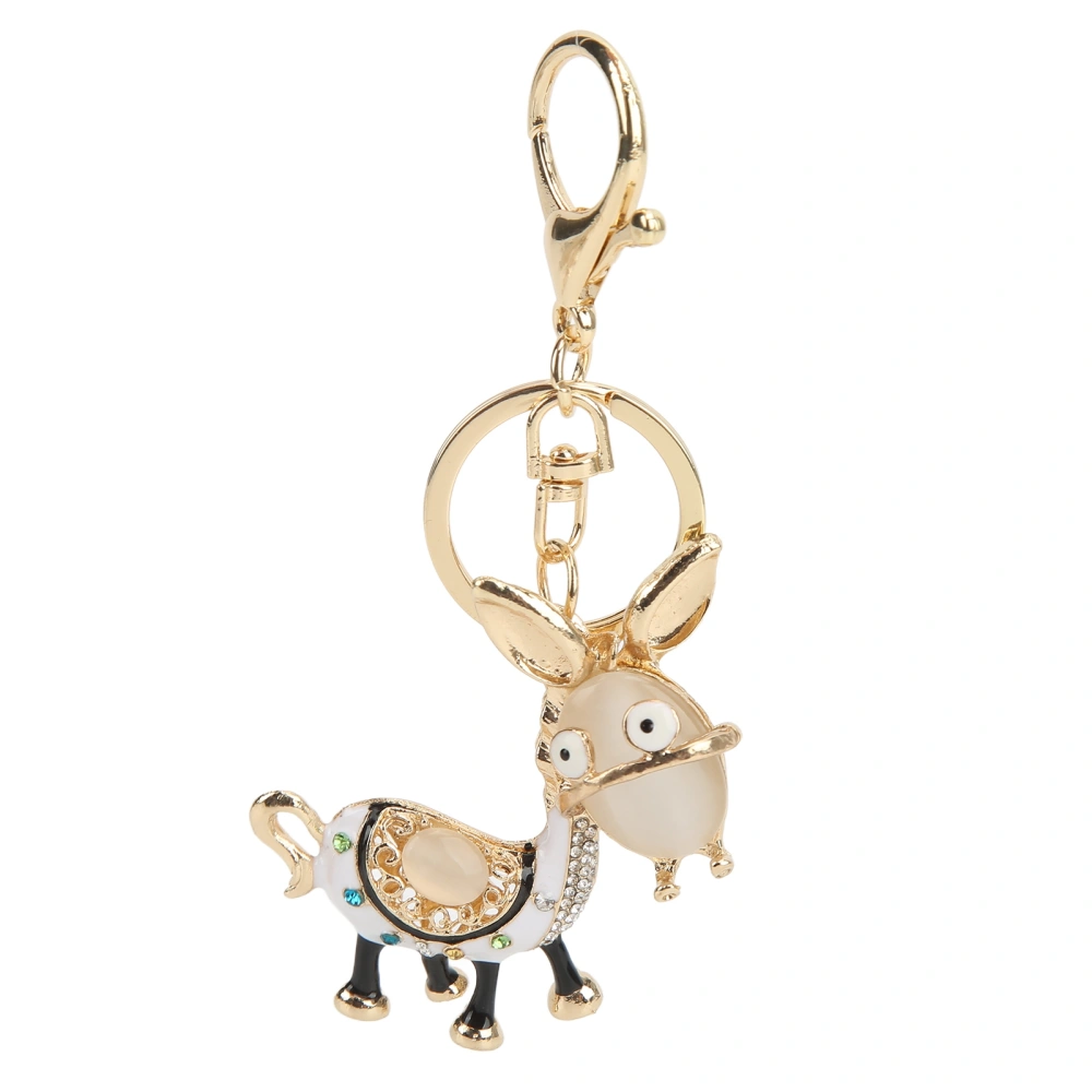 Rhinestone Keychain Unique Cute Little Donkey Design Rhinestone Keychain Charm Ornament for Bag Car Pendant