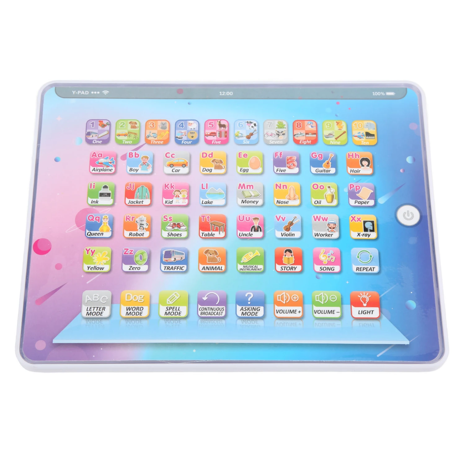 Kids Learning Tablet Full English Teaching Touch Voice Learning Tablet 2cm Body L Learning Machine for 3 Years Old Kids
