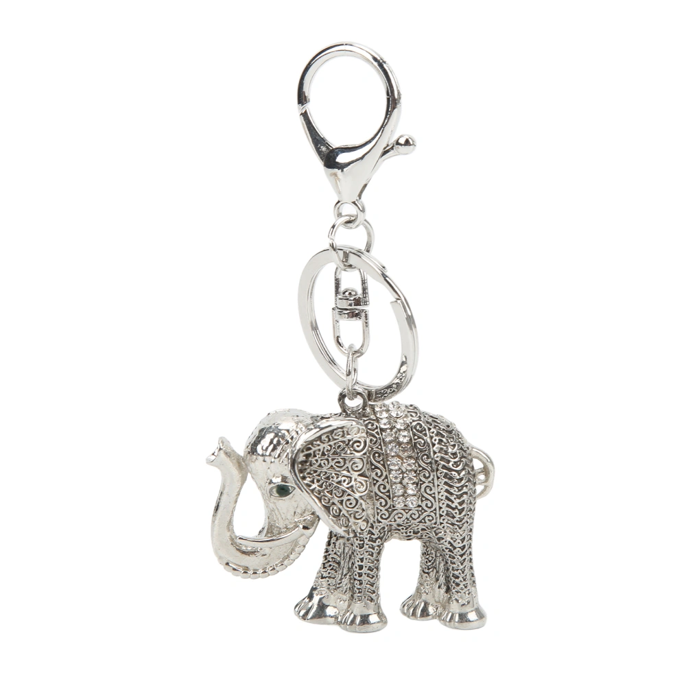 Elephant Keychain Electroplate Retro Keychain Good Luck Environmental Friendly Elephant Key Chain Cute Keychain for Birthday Silver