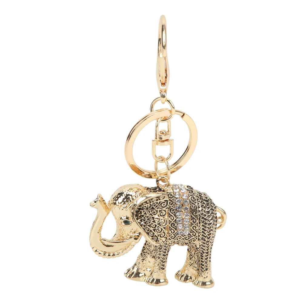 Elephant Keychain Electroplate Retro Keychain Good Luck Environmental Friendly Elephant Key Chain Cute Keychain for Birthday Gold