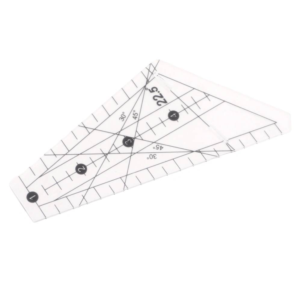 Quilting Ruler 22.5 Degrees Slot Design Transparent Plastic Tailor Ruler Tool for Sewing DIY Craft8ft