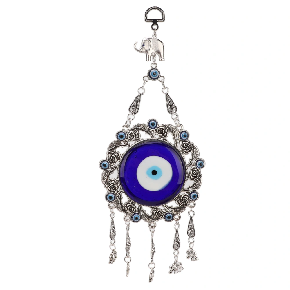 Blue Eye Wall Hanging Ornament Unique Pendant Hollow Flowers Turkish Lucky Wall Ornament for Home OfficeElephant