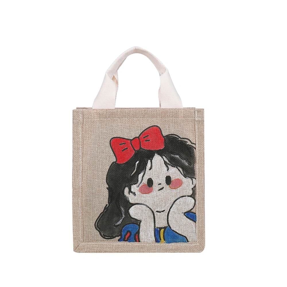 Canvas Tote Bag Cute Lightweight Portable Durable Wide Application Canvas Bag for Shopping Camping SchoolSnow White Small