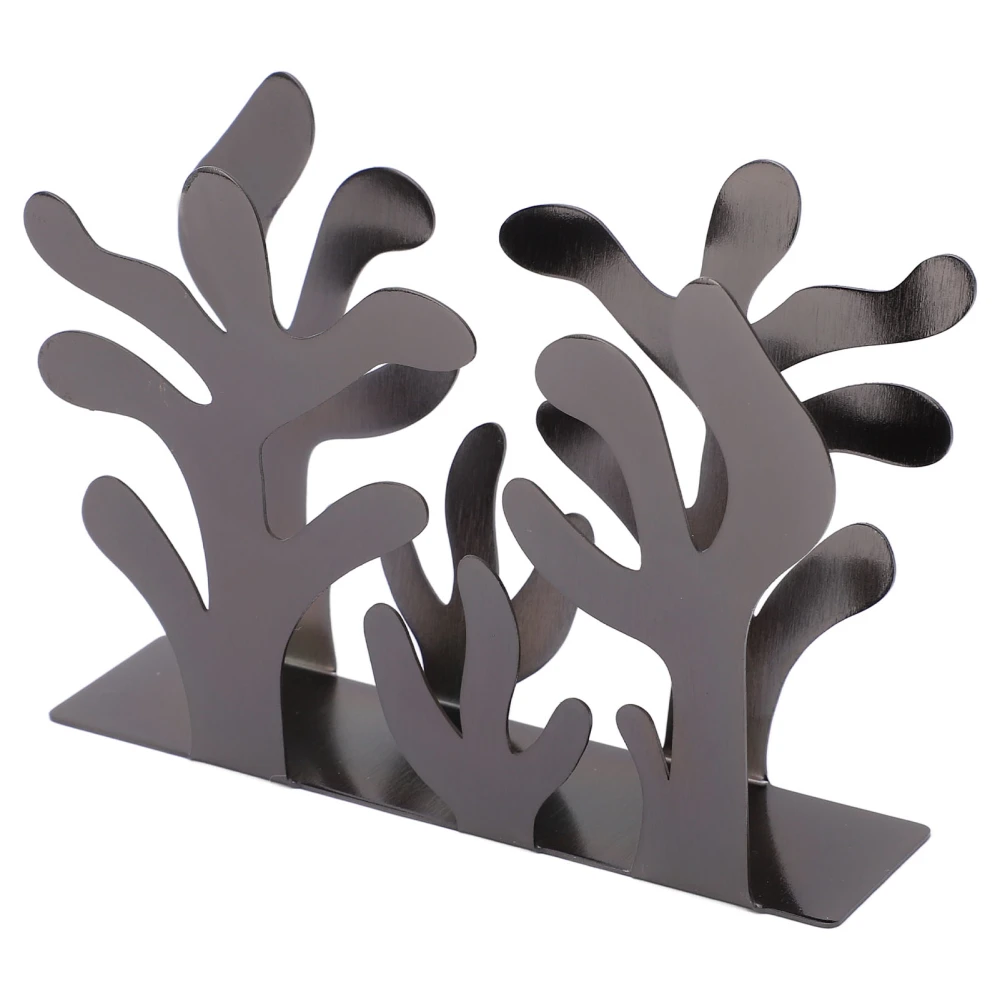 Napkin Holder Innovative Seaweed Shape Office Storage Stainless Steel Metal Vertical Tissue HolderBlack