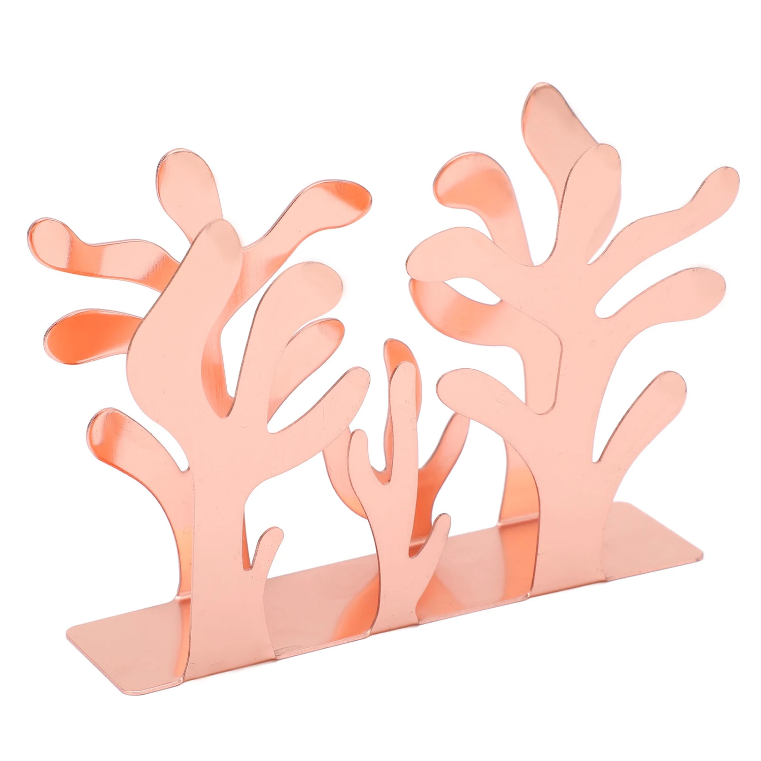 Napkin Holder Innovative Seaweed Shape Office Storage Stainless Steel Metal Vertical Tissue HolderRose Gold
