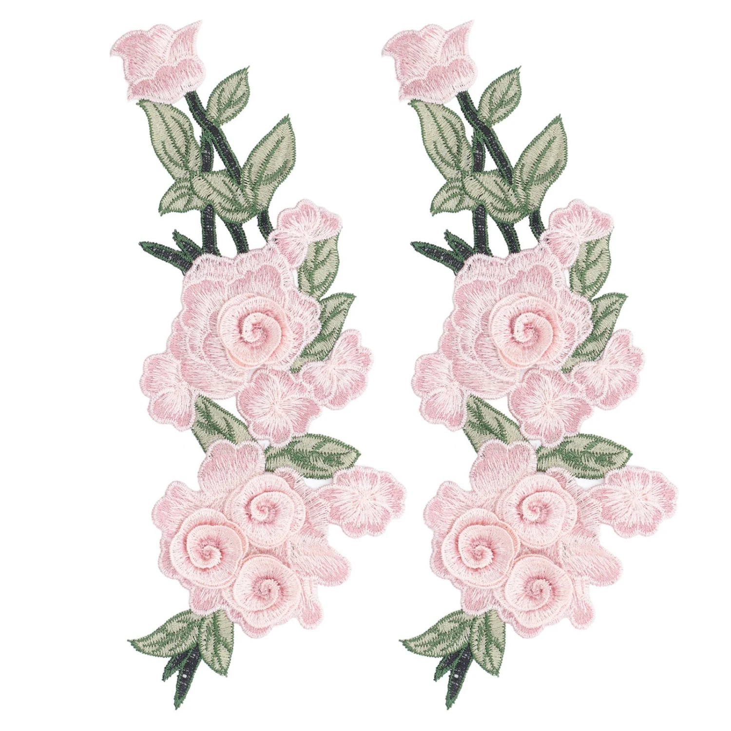 Embroidered Patch Flower Cotton Environmental Protection Unique DIY Clothing Accessories for Vests HatsPink