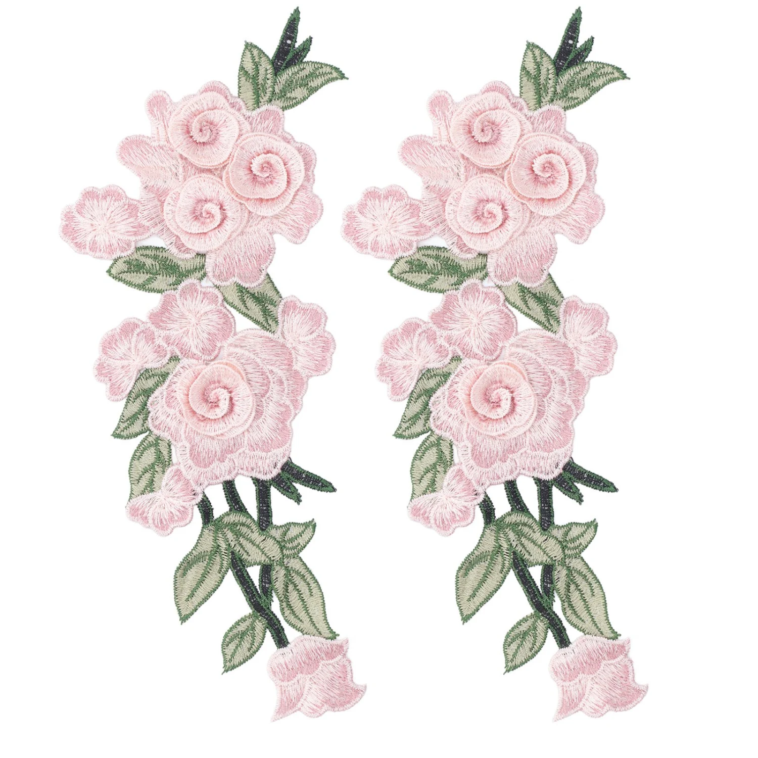 Embroidered Patch Flower Cotton Environmental Protection Unique DIY Clothing Accessories for Vests HatsPink