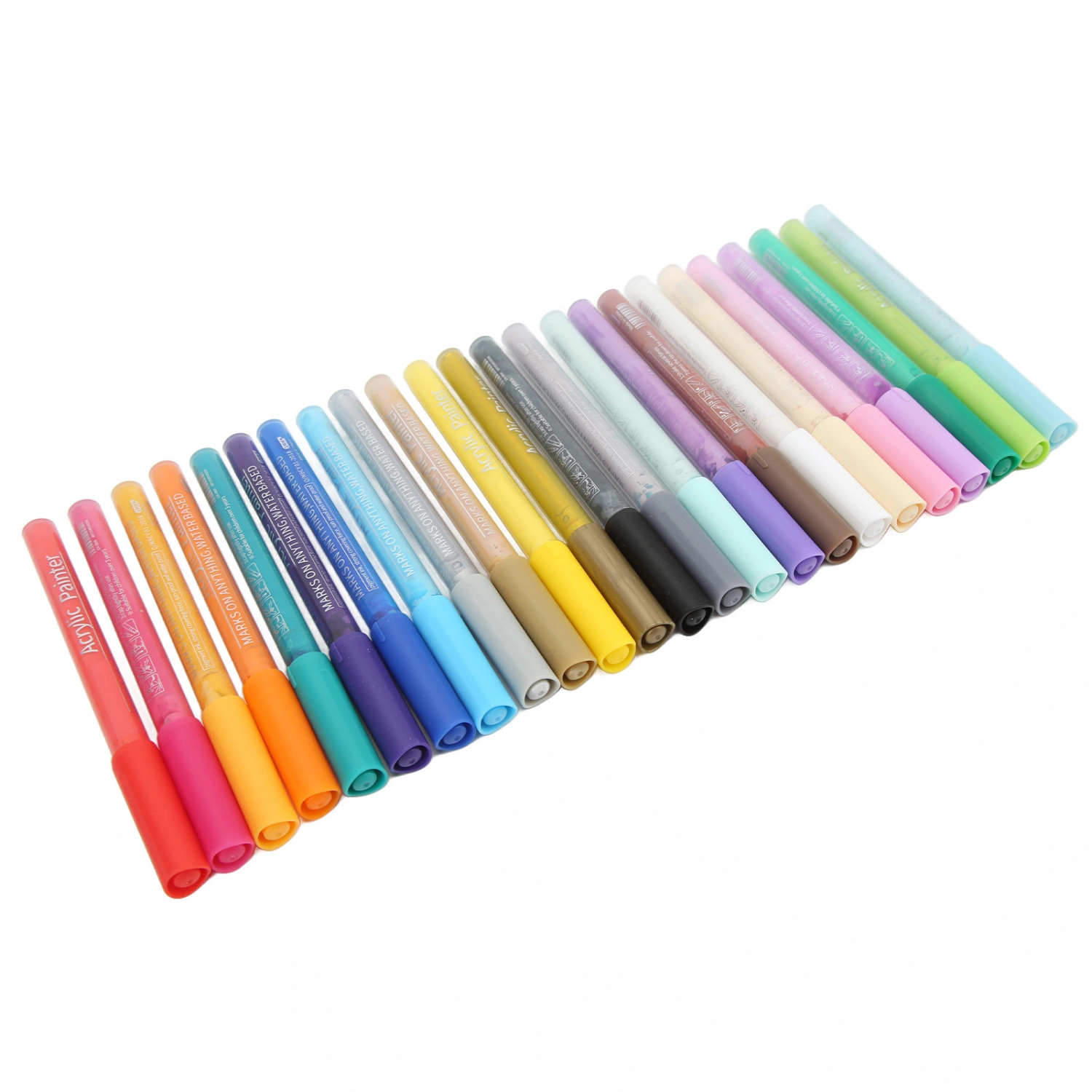 24Pcs Acrylic Paint Markers Multi Function Safe Nontoxic Moistureproof Quick Drying Vivid Colors Acrylic Paint Pens