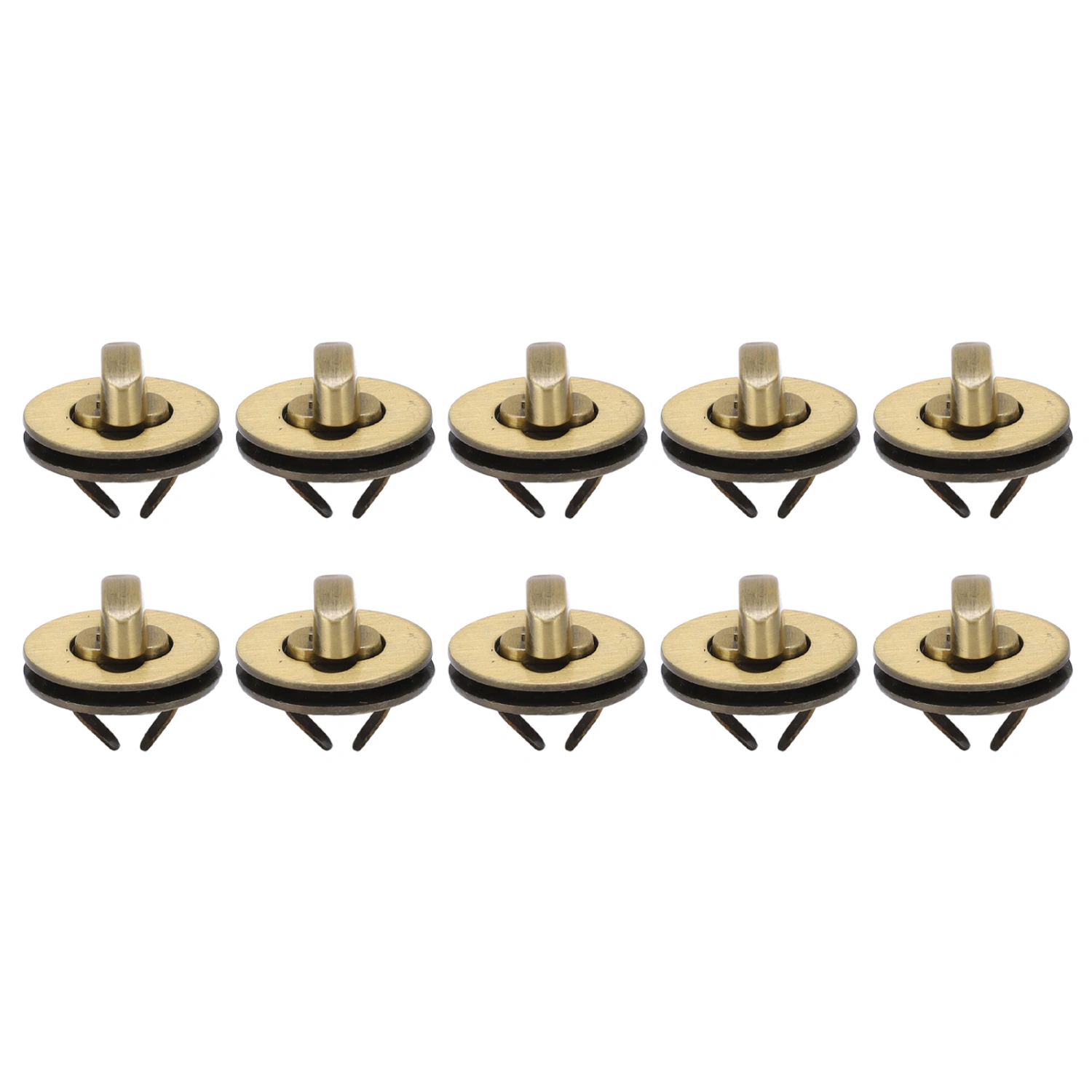10Sets Turn Lock Clasp Classic Design Elliptical High Hardness Purse Lock for DIY Luggage Purse Handbags
