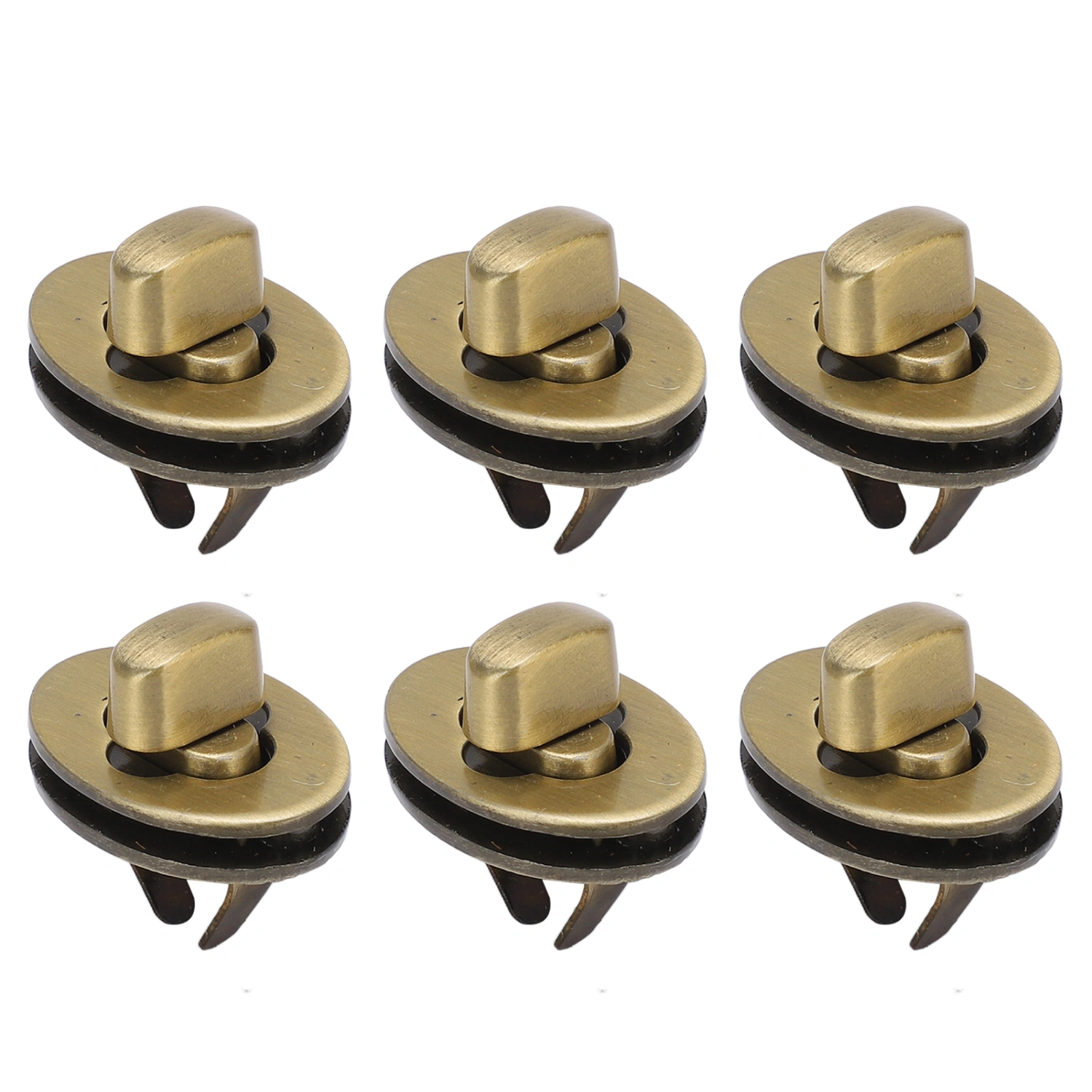 10Sets Turn Lock Clasp Classic Design Elliptical High Hardness Purse Lock for DIY Luggage Purse Handbags
