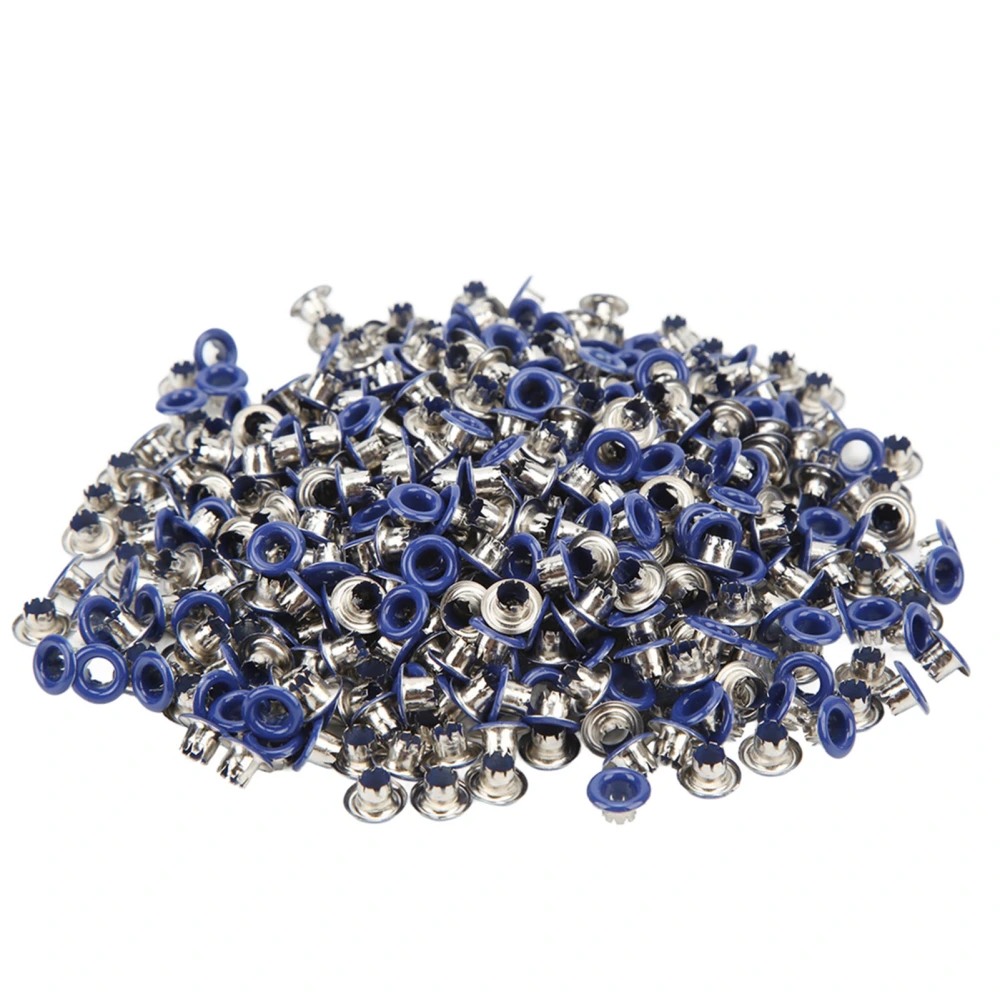 500Pcs Eyelet Grommet Color Round Edge Fine Workmanship Good Toughness Metal Eyelets for Shoes ClothingDark Blue