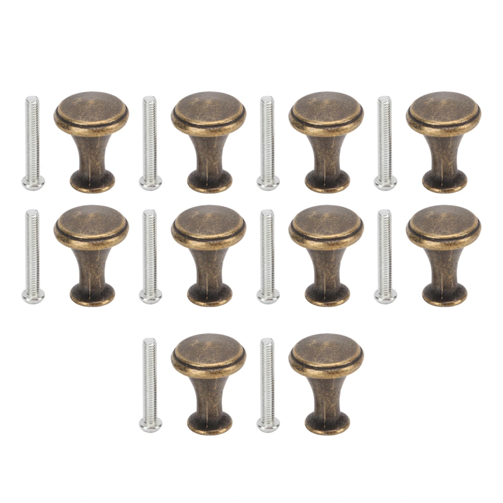 10 Sets Single Hole Handles 20x25MM Replacement Single Hole Drawer Cabinet Round Handle DecorationGreen Bronze