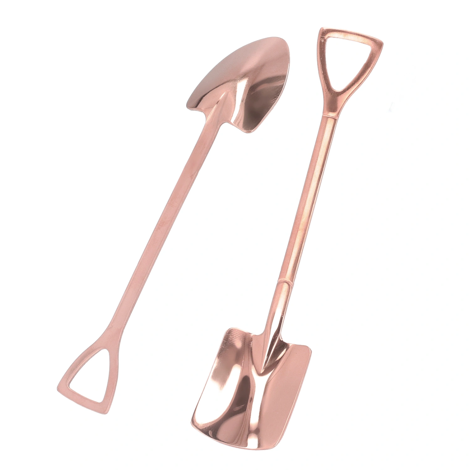 2Pcs Shovel Spoons Stainless Steel Sturdy Durable Anticorrosion Glossy Ergonomic Design Widely Used Dessert SpoonsRose Gold