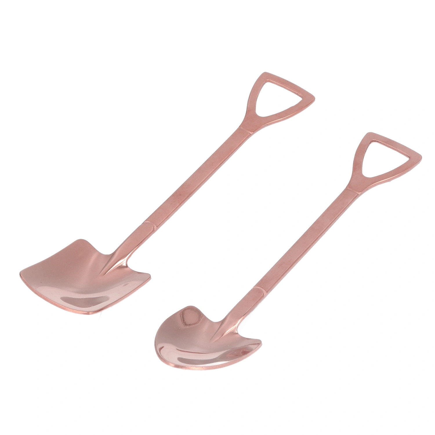 2Pcs Shovel Spoons Stainless Steel Sturdy Durable Anticorrosion Glossy Ergonomic Design Widely Used Dessert SpoonsRose Gold
