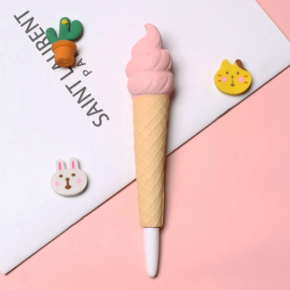 Squishy Pens Cute Soft Relieve Stress Smoother Writing Kawaii Gel Ink Pen for Holiday Gifts School SuppliesIce Cream