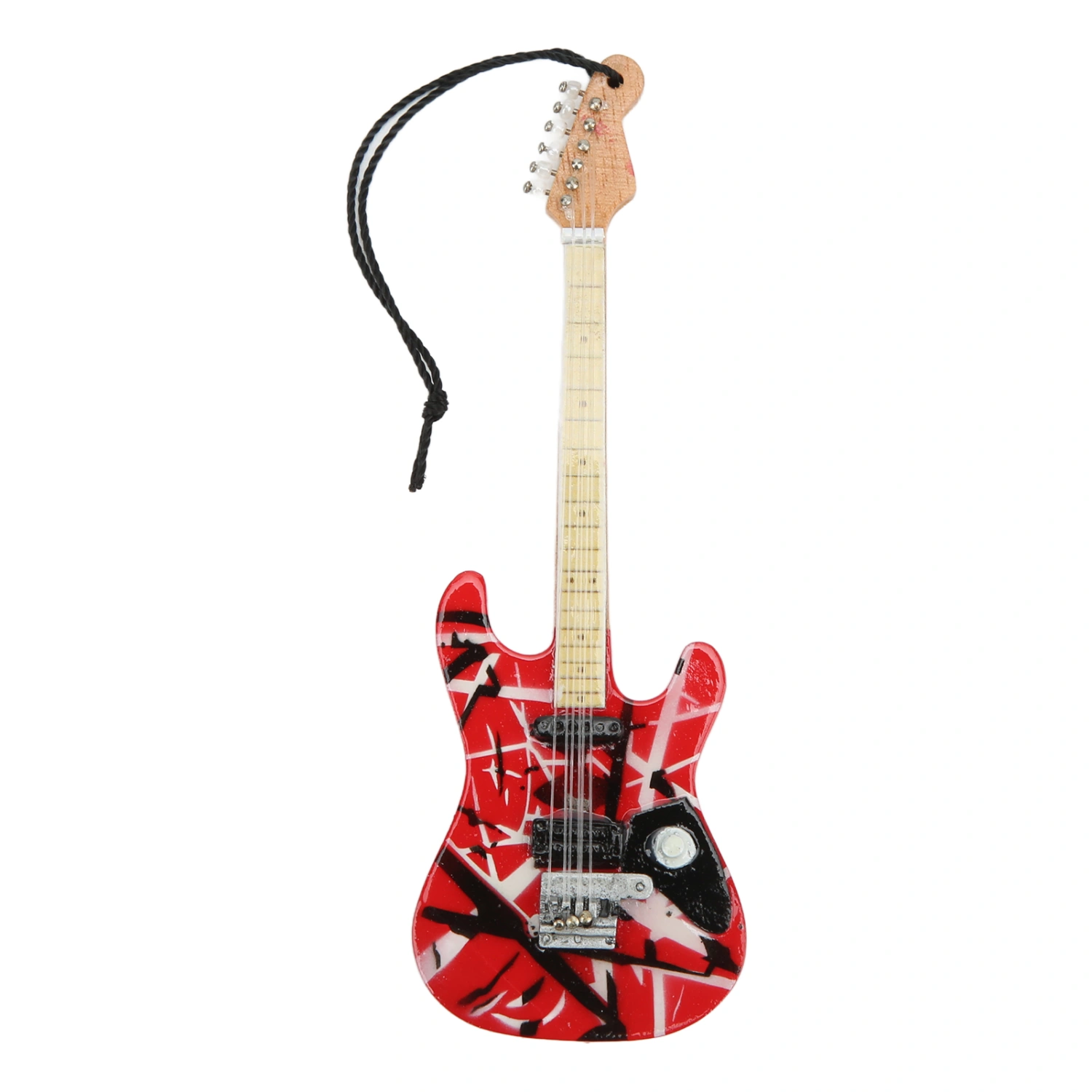 Guitar Model Fine Details Red Wood Grain Basswood Miniature Guitar for Showcase Decoration Gift Giving