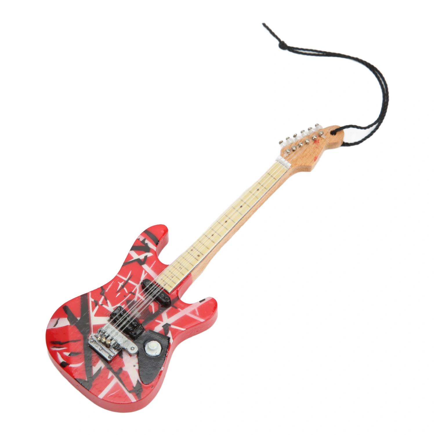 Guitar Model Fine Details Red Wood Grain Basswood Miniature Guitar for Showcase Decoration Gift Giving