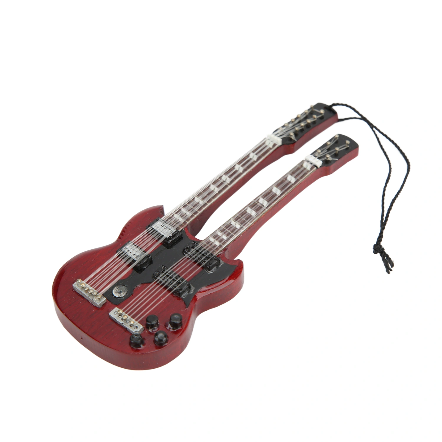 Musical Instruments Pendant Double Neck Bass Craft Exquisite Beautiful Mini Musical Instrument Collection Decoration