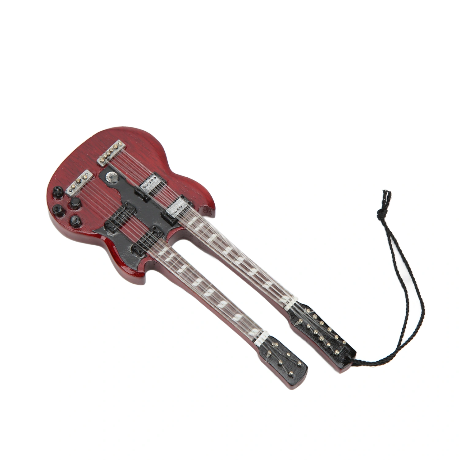 Musical Instruments Pendant Double Neck Bass Craft Exquisite Beautiful Mini Musical Instrument Collection Decoration