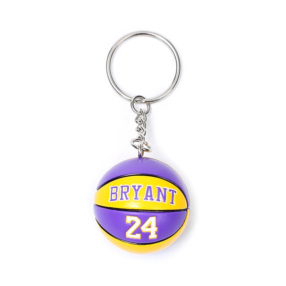 Basketball Keychain Lightweight Eco Friendly Portable Premium Metal Exquisite Design Vibrant Colors Key ChainBryant 24