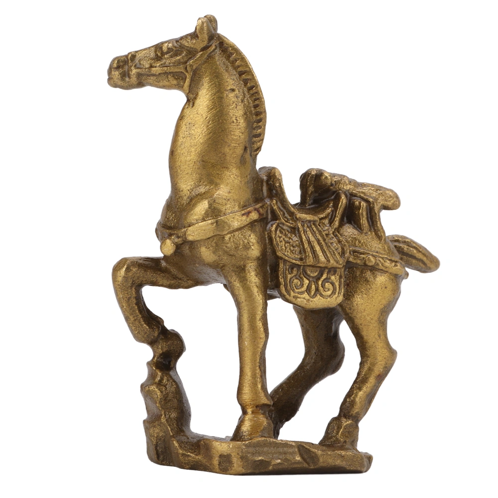 Brass Statue Horse Shape Manual Carefully Carved Retro Workmanship Bring Good Luck Desk Decoration Statue