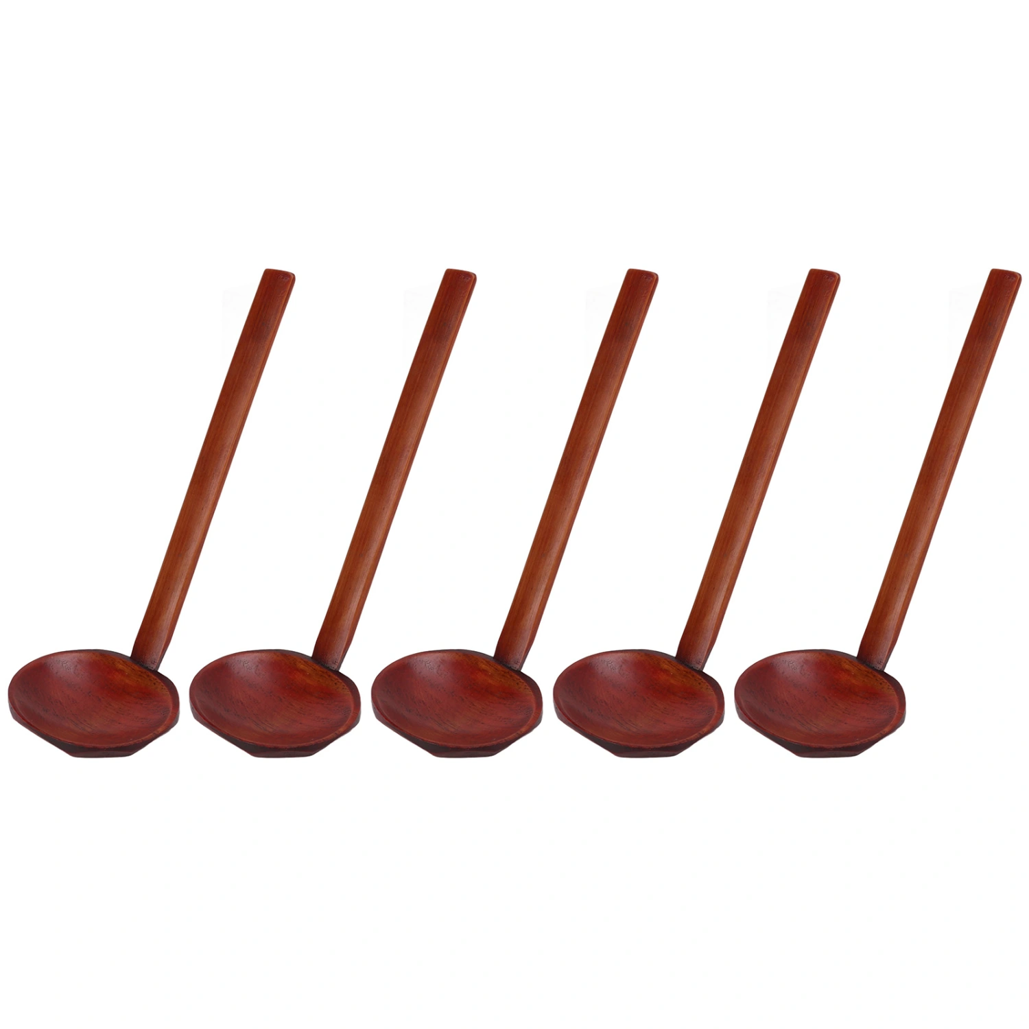 5Pcs Wooden Spoons Sturdy Handle Hand Polished Smoother Light Weight Japanese Tortoise Shell Spoon for Restaurant GiftsNonporous