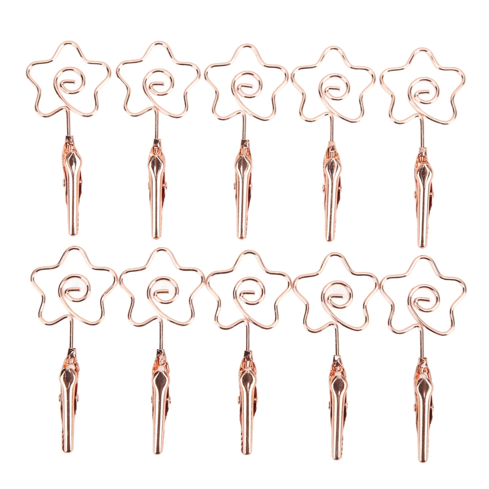 10Pcs Name Card Clips Metal Double Headed Strong Clip Sturdy Durable Wide Application Number Card HolderRose Gold