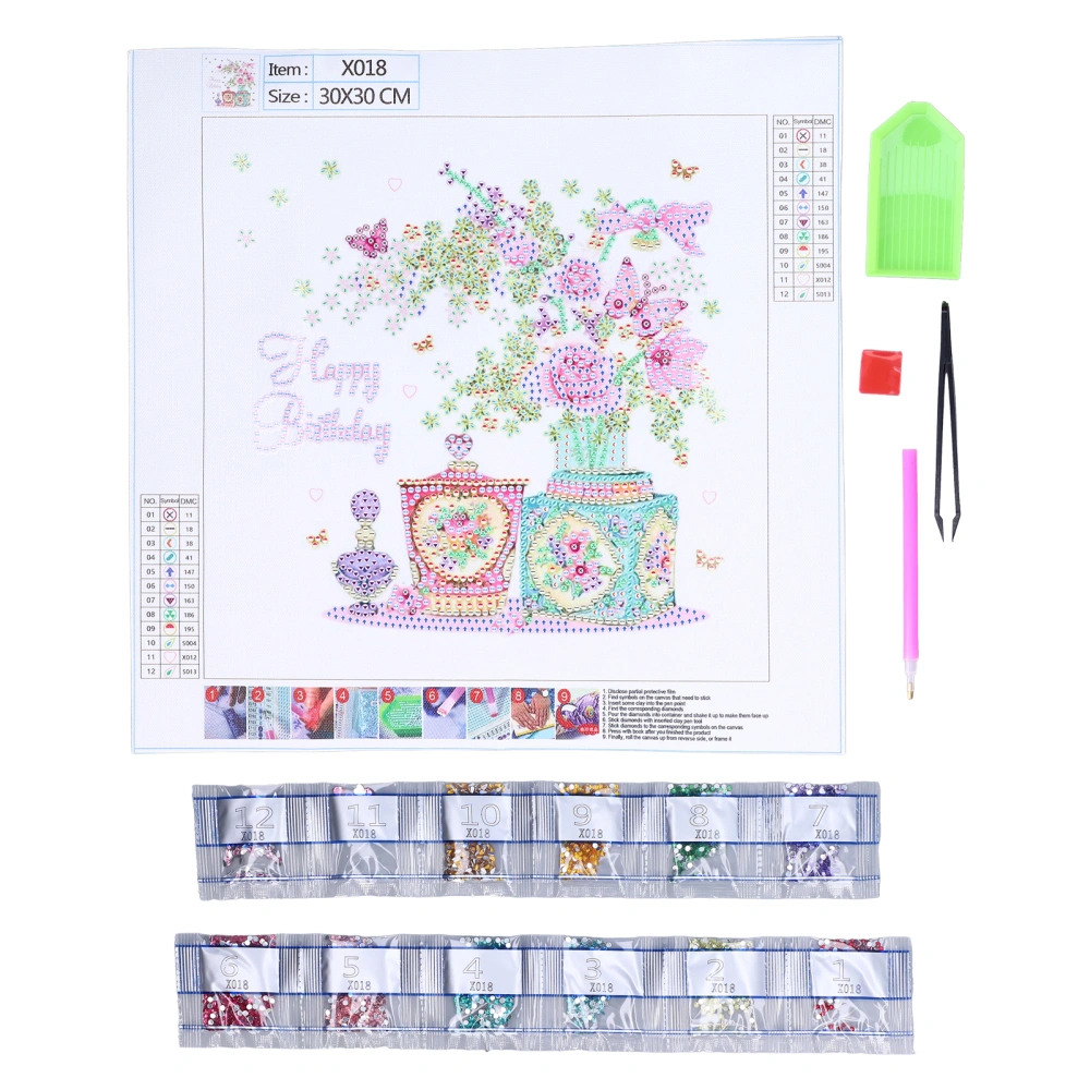 5D Rhinestone Painting Kits Shiny Rhinestone Relieve Stress DIY Fun Flowers Rhinestone Painting Set for Home Decor Gifts