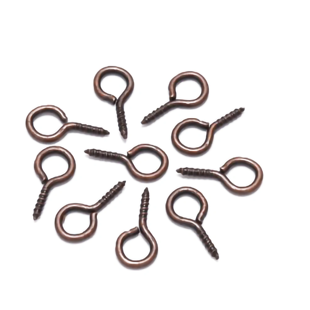 200Pcs Eye Hooks Finely Polished Hand Made Pure Color Small Screw Eye Pins for Jewelry Making DIY CraftsPurple Bronze