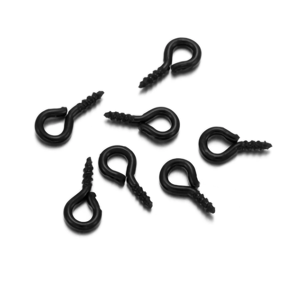 200Pcs Eye Hooks Screw 5x10mm Premium Metal Hand Polished Sturdy Durable Pure Lustre Eye HooksElectro Black