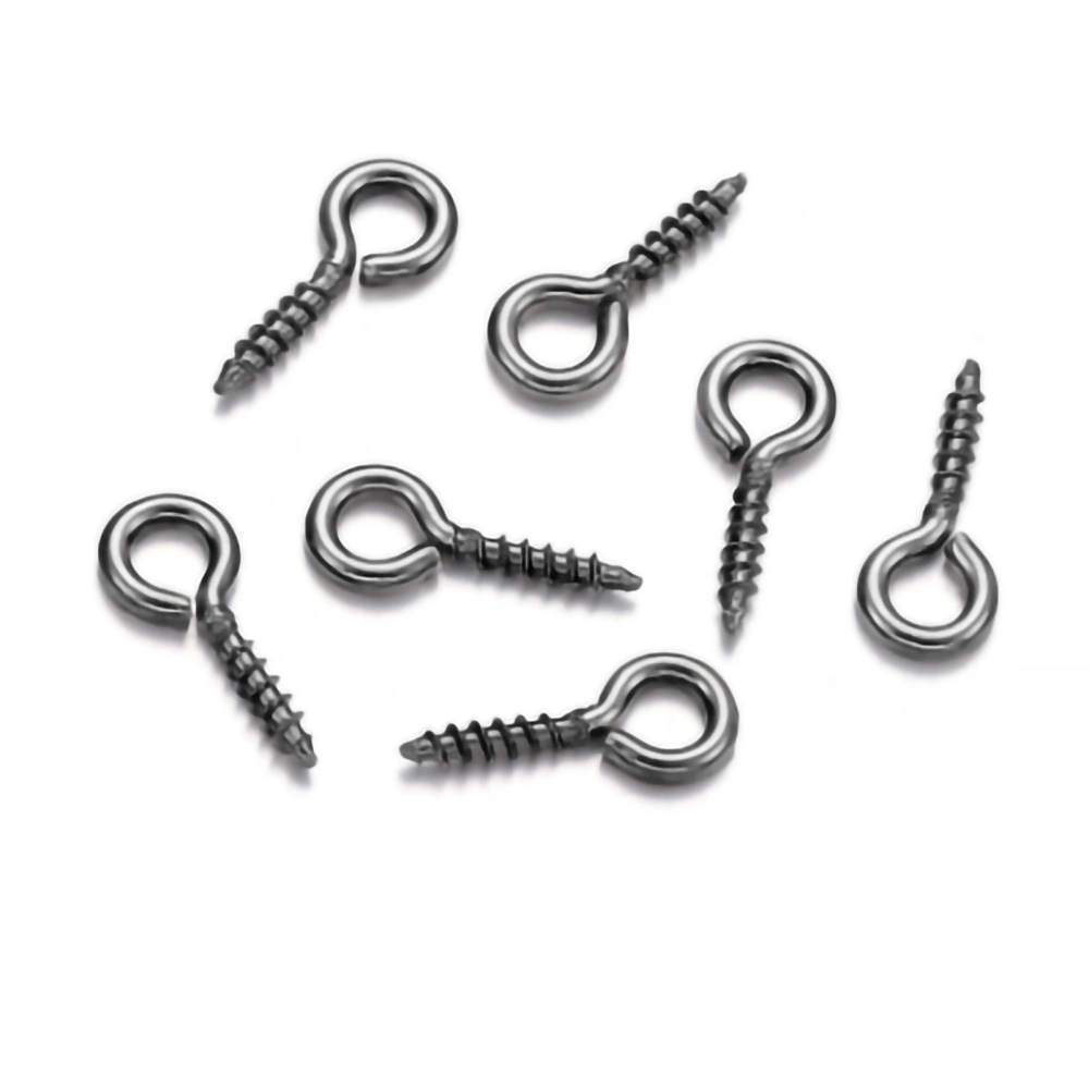 200Pcs Eye Hooks Finely Polished Hand Made Pure Color Small Screw Eye Pins for Jewelry Making DIY CraftsGun Black