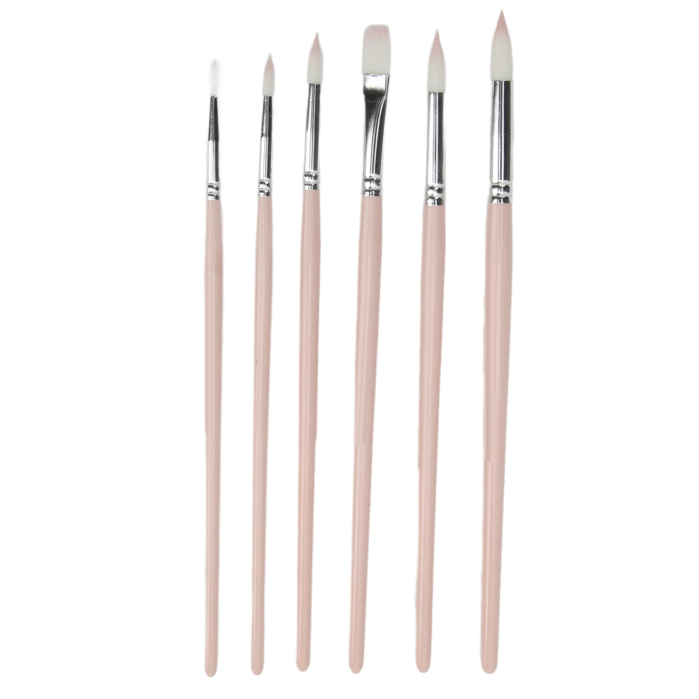 6Pcs Watercolor Brushes Multifunctional Easy Cleaning Wide Application Premium Material Durable Paintbrush SetSakura Pink