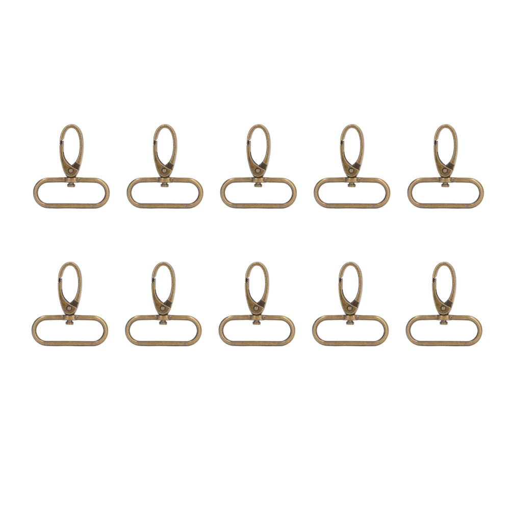 10PCS Keychain Hook 360° Rotation Fine Workmanship Rotating Hook Clamp Keychain ClipBronze